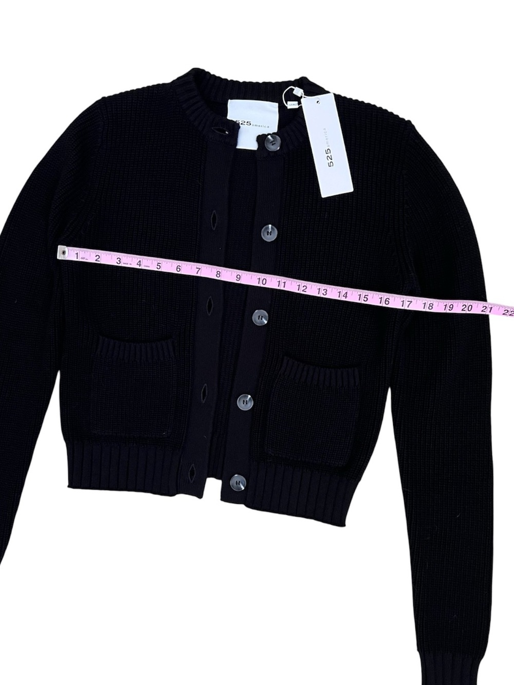 NWT 💯 525 AMERICA Palmer Knit Cardigan Sweater Black XS - Picture 8 of 11